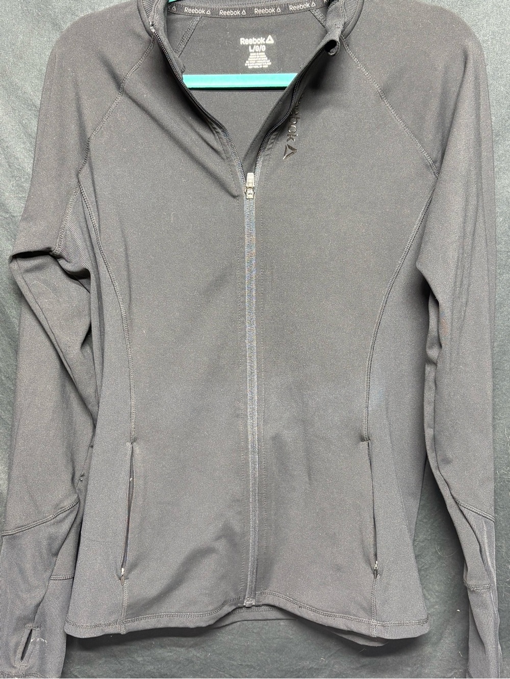 Reebok Black Full Zip Performance Track Jacket Large